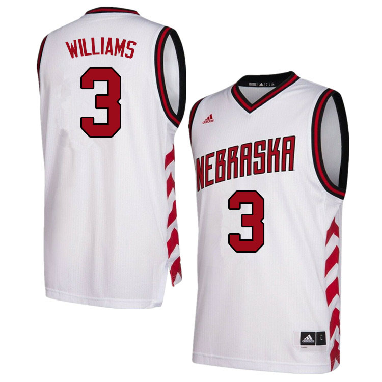 Men #3 Brice Williams Nebraska Cornhuskers College Basketball Jerseys Stitched Sale-Hardwood